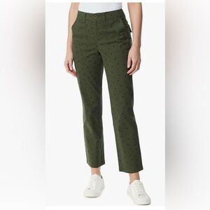 Gloria Vanderbilt Utility Patch Pkt Straight Pants Hidden Forest Space Dots Sz10